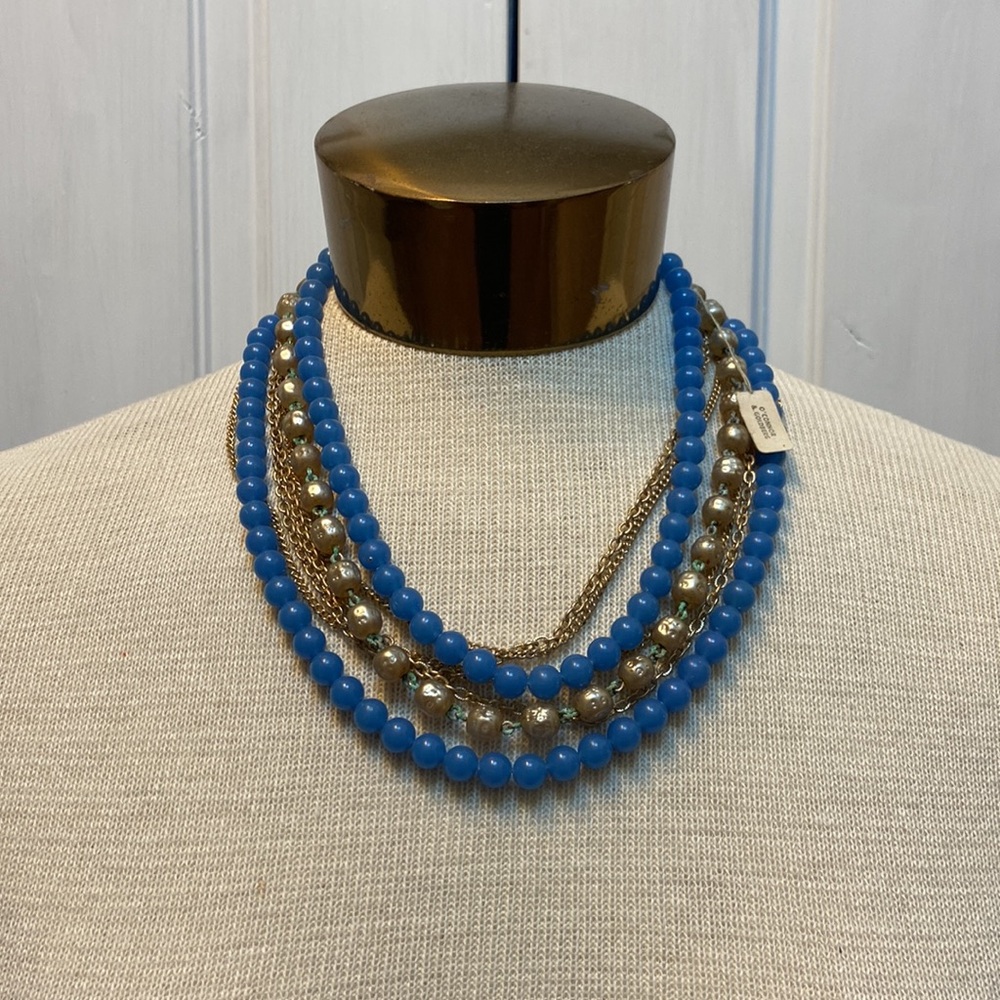 Vintage O'Connor & Goldberg Blue Multi Chain Necklace